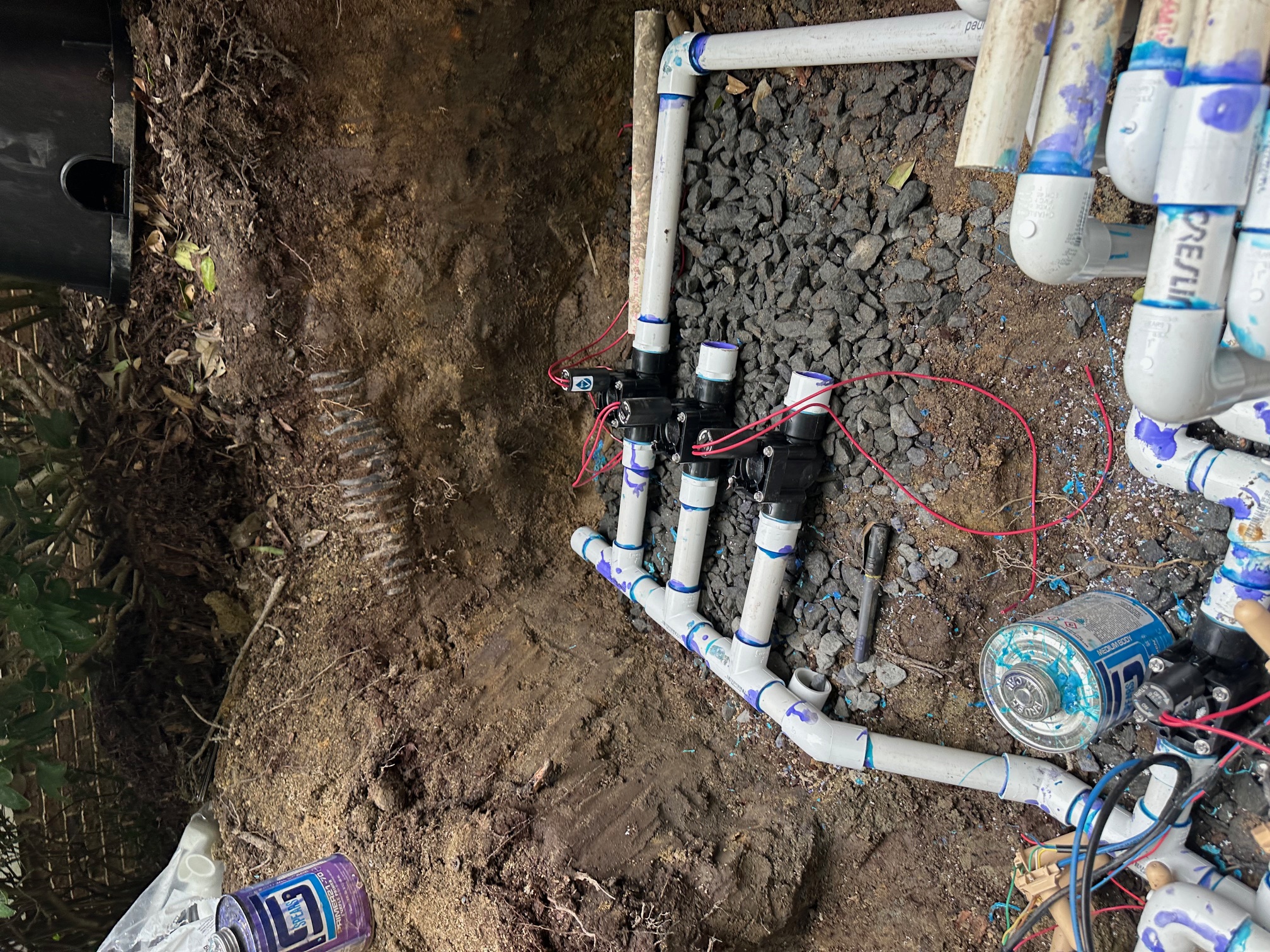 Irrigation lawn trench